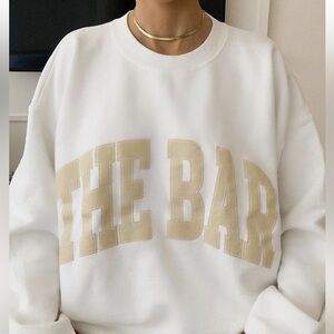 🎁ALWAYS SOLD OUT- The Bar, White/Tan Varsity Sweatshirt